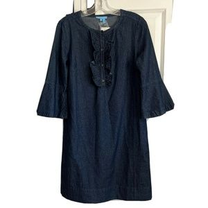 NWT Draper James Chambray Ruffle Shift Dress